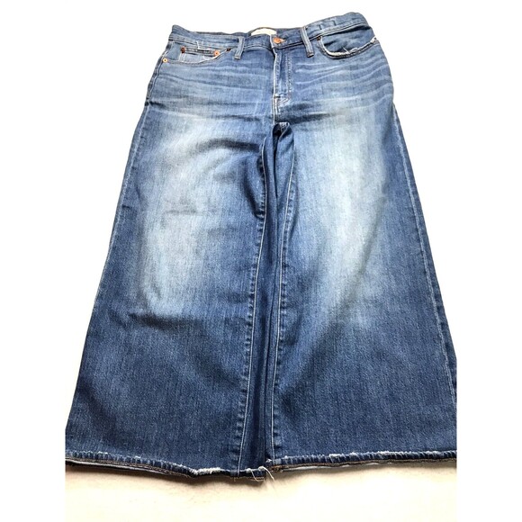 MADEWELL Wide Leg Crop Baggy Jean Women 31 (34x25) Whisker Light Wash Festival - Picture 1 of 16